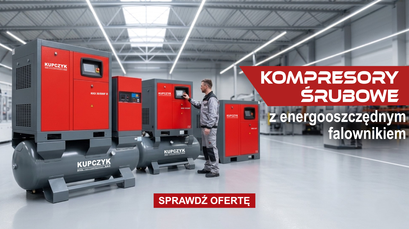 baner z kompresorami śrubowymi